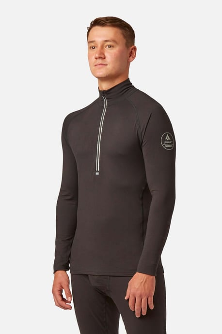 Bodyfit Zip Neck Baselayer Black