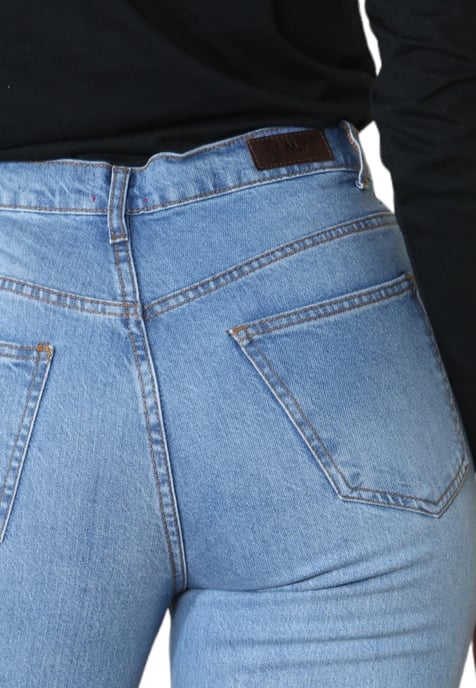 MYT Dames Wide Leg High Waisted Jeans in Lichtblauw - Image 5