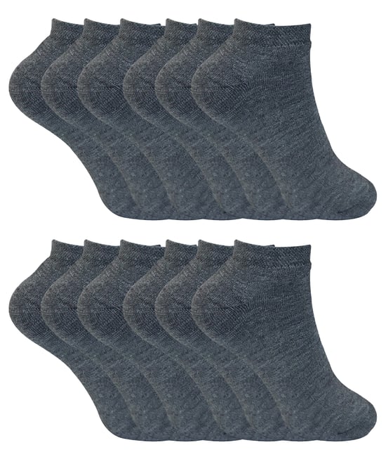 Ladies Winter Low Cut Trainer Socks | 12 par Multipack | Tjocka ankelstrumpor för kvinnor - Charcoal - Image 1