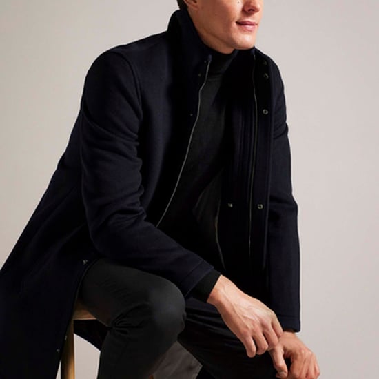 Heren Ted Baker Ederson Wollen Blend Trechterhals Mantel in Navy - Image 3