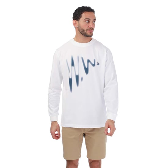 Men's Wood Wood Herc Shadow Long Sleeve T-Shirt in White