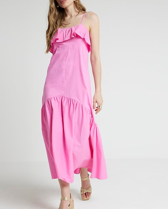 River Island Womens Frill Midi Dress Ri Studio Pink