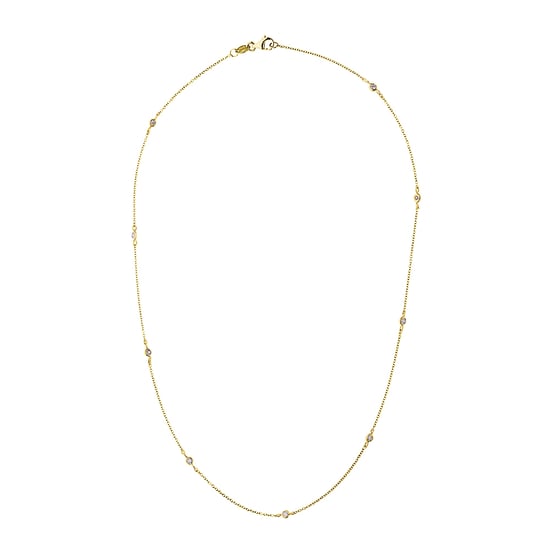 DIADEMA - Necklace Tiffany's - 9 Diamonds - Yellow Gold