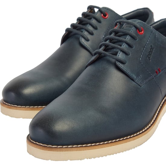 Pod Hampton Leer Heren Navy Veterschoenen - Image 6