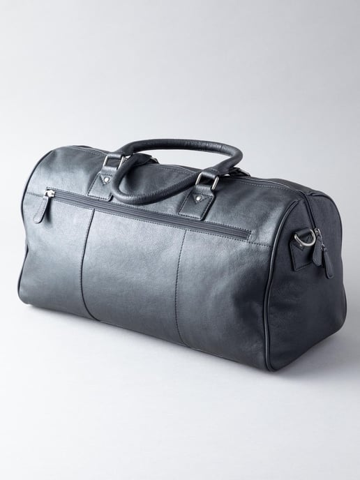 Discoverer Medium Leather Holdall in Black