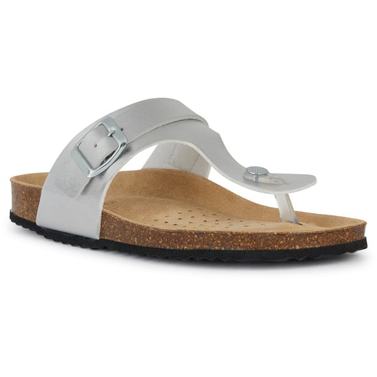 Geox D Brionia Metall Syntet Polyuretan Dam Silver Sandaler - Image 1