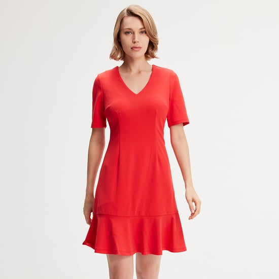 Minimalistische trapeze jerseyjurk - Image 3