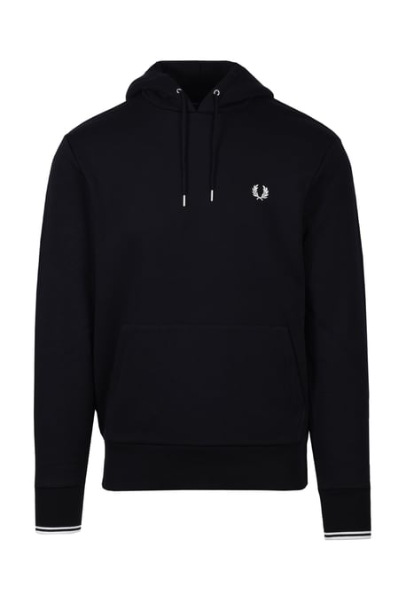 Fred Perry sweatshirt met capuchon en contrasterende streep voor heren, zwart - Image 1