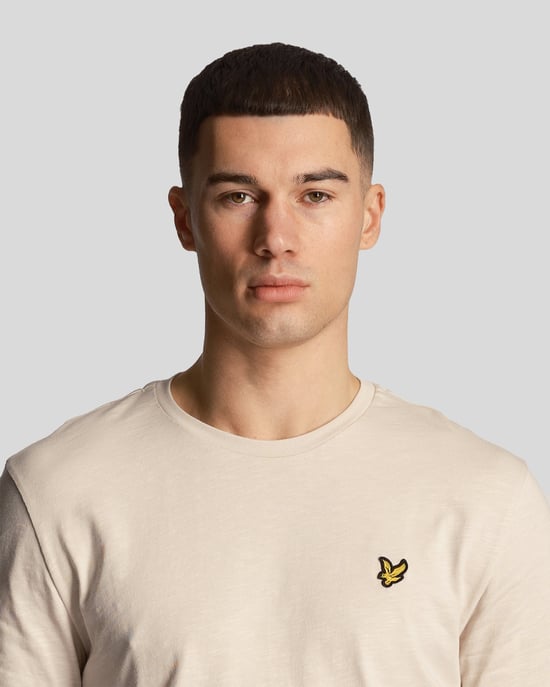 Lyle & Scott Chunky Slub T-Shirt i beige för herr - Image 4