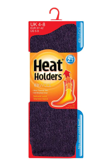 Heat Holders - Dames Warme 2.7 Tog Wollen Sokken - Paars - Image 2