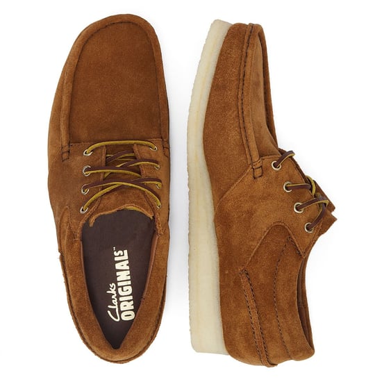 Clarks Originals Wallabee Boat Suede Men's Cola Lace-Up Shoes - Image 6