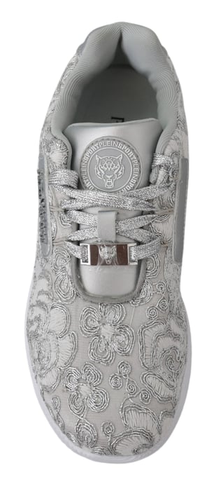 Plein Sport Women's Silver Polyester Runner Joice Sneakers Shoes - Image 6