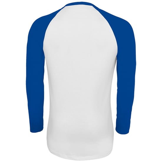 SOLS Mens Funky Contrast Long Sleeve T-Shirt (White/Royal Blue) - Image 2