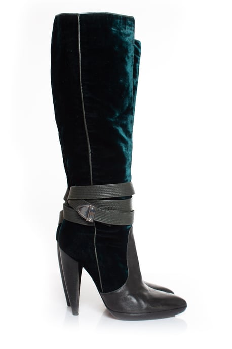velvet strap boots - Image 4