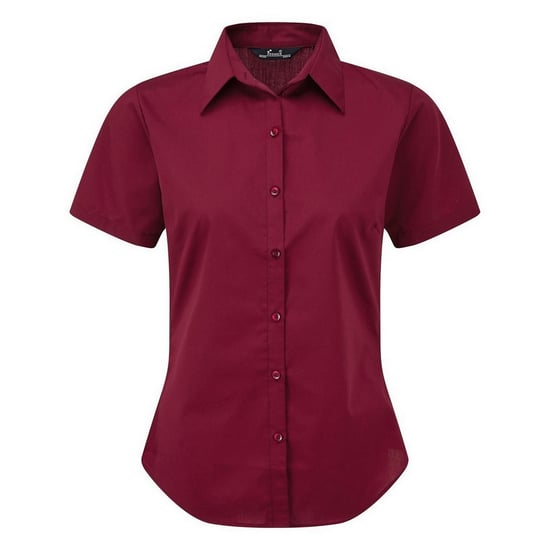 Premier Popeline blouse met korte mouwen / Gewoon werkoverhemd (Bourgondië) - Image 1