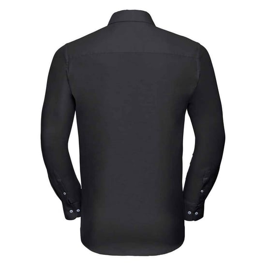 Russell Collection Mens Oxford Tailored Long-Sleeved Formal Shirt (Black) - Image 2