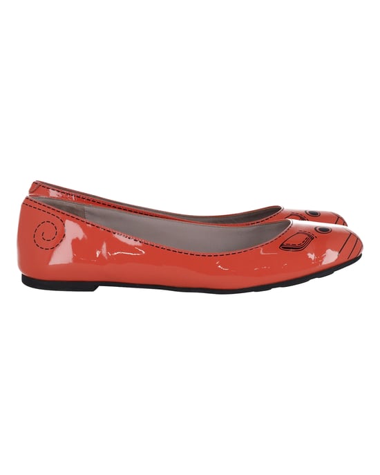 Marc Jacobs Mustryck Ballettskor i Orange Lackläder - Image 1
