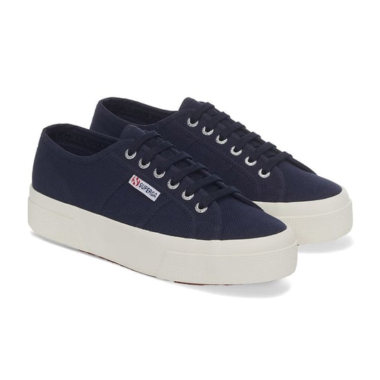 Superga Womens/Ladies 2740 Lace Up Platforms (Navy/Avorio)