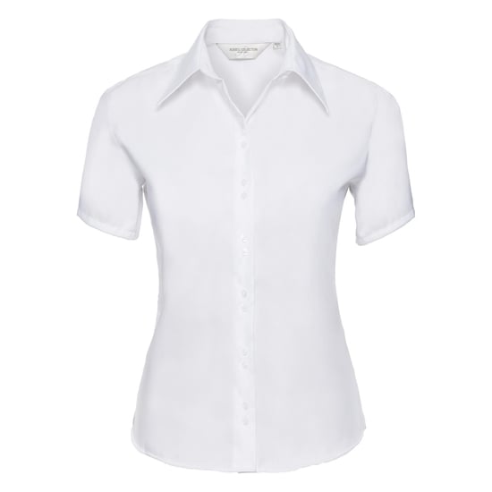 Russell Collection Ladies/Womens kortärmad Ultimate Non-Iron-skjorta med kort ärm (Vit) - Image 1