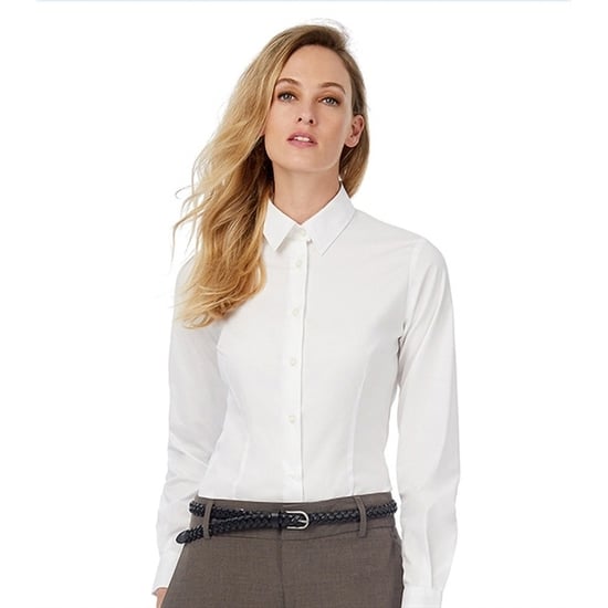 Russell Collectie Dames / Dames Lange Mouwen Shirt (Wit) - Image 4
