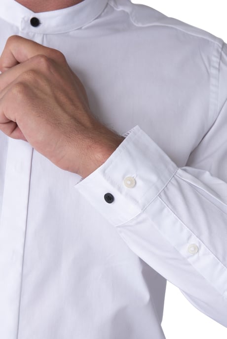 Harry Brown Joshua White Grandad Cotton Shirt