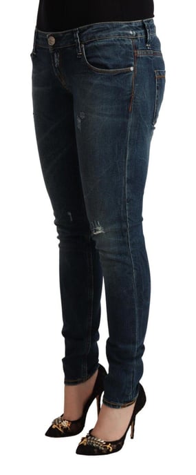 Acht Women's Blue Washed Low Waist Slim Fit Denim Jeans - Image 2