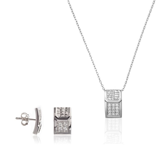 Orphelia Dames 925 Sterling Zilveren Set: Ketting-Hangar + Oorbellen - Zilver SET-5902 - Image 1