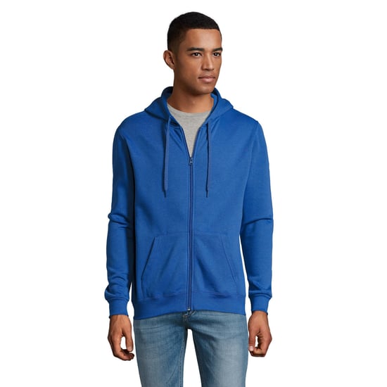 SOLS Mens Stone Zip Up Plain Hoodie (Royal Blue) - Image 4