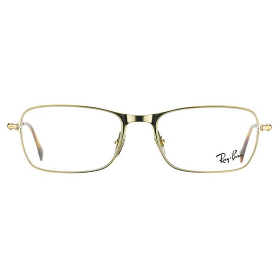 Ray-Ban Rectangular Semi Shiny Gold Mens  Glasses Frames