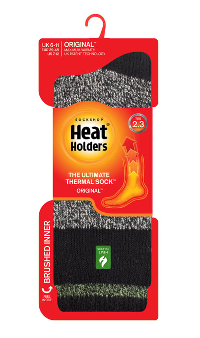 Värmehållare - Extra tjocka termosockor för herrar för vintern | Varma fluffiga fleeceisolerade strumpor | Gåvor till män - Svartgrön (Porto) - Image 2