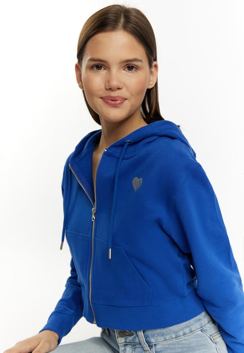 Mymo Bijgesneden hoodie met rits Dames koningsblauw - Image 5