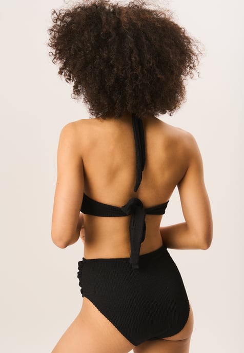 Textured High Waisted Bottoms with Ring Belt Detail