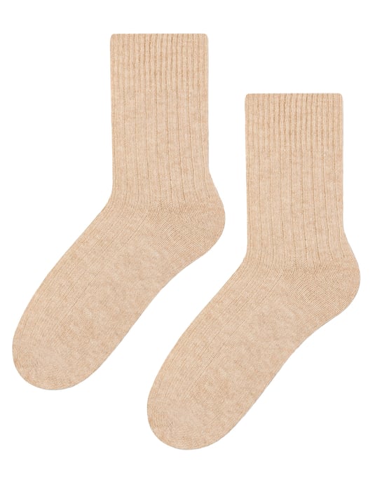 Womens Wool Dress Socks | Steven | Breathable Warm Socks for Ladies -Beige - Image 1