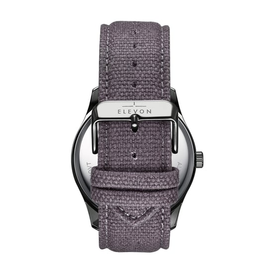 Elevon Crosswind Canvas-Overlaid Leather-Band Watch w/ Date