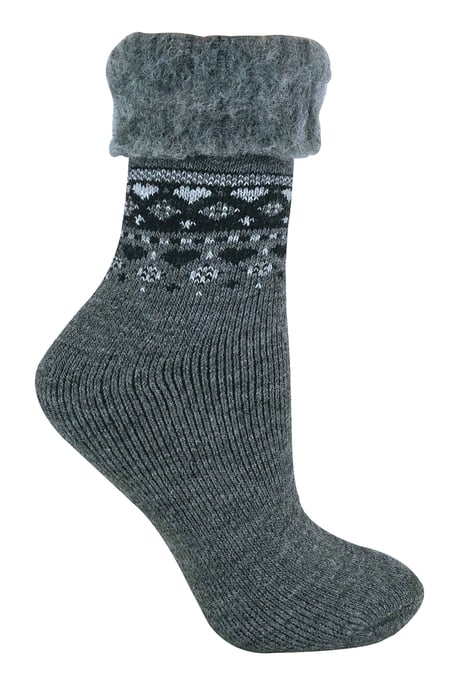 Sock Snob - Ladies Turn Over Top Warm Thermal Winter Nordic Bed Socks - Image 1