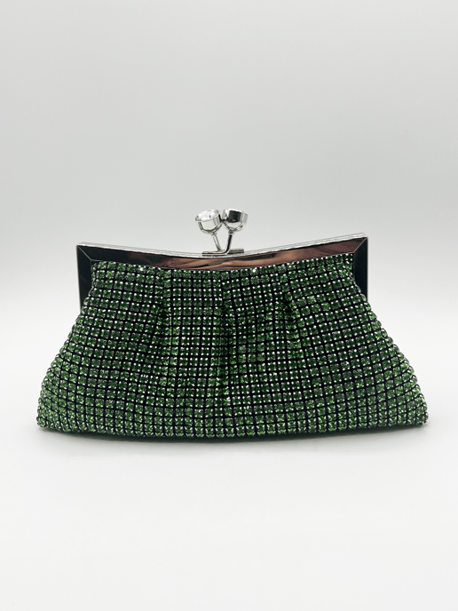 Green Crystal Clutch Bag