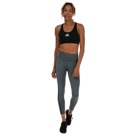 Women's adidas Believe This 2.0 3-Stripes 7/8 Tights in Charcoal Marl
