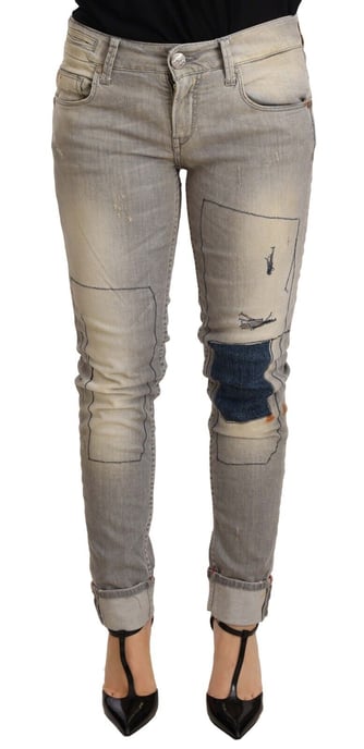 Acht Gray Bomull Slim Fit Denim Jeans - Image 1