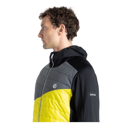 Dare 2B Mens Touring Contrast Panel Hybrid Jacket (Neon Spring/Black)