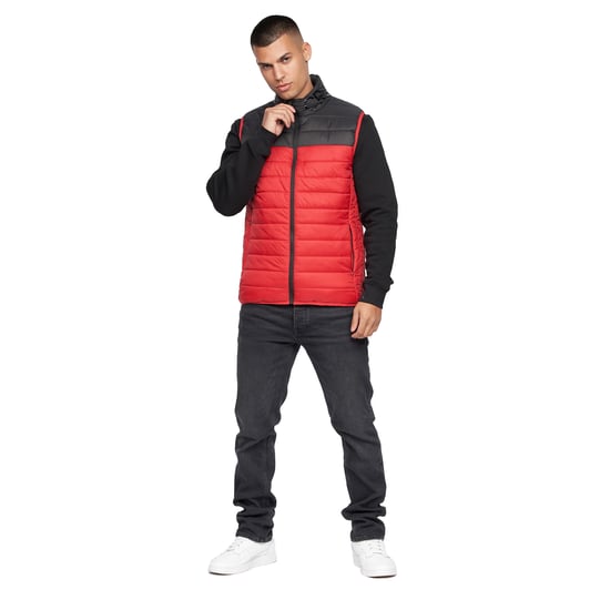 Crosshatch Heren Presnell Hoog Hals Gilet (Rood) - Image 4