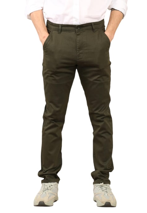 MYT Heren Slim Fit Chino in Olijf - Image 1