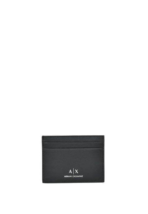 Armani Exchange Men's Leather Wallet with Inside Compartments in Black
