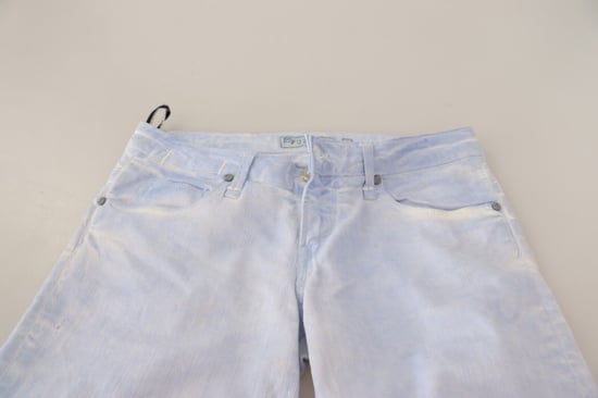 Acht Ljusblå Bomullsjeans med Vikta Sömmen Skinny - Image 4