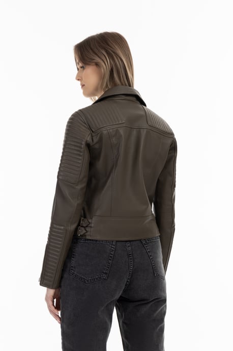 Dreimaster Lederen jas Dames taupe - Image 4