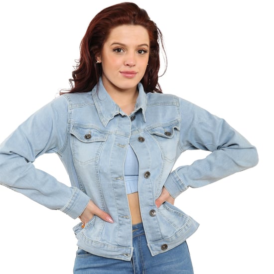 Enzo Womens Stretch Denim Jacket - Image 6