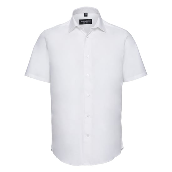Russell Collection Heren Stretch Overhemd Met Korte Mouwen (Wit) - Image 1