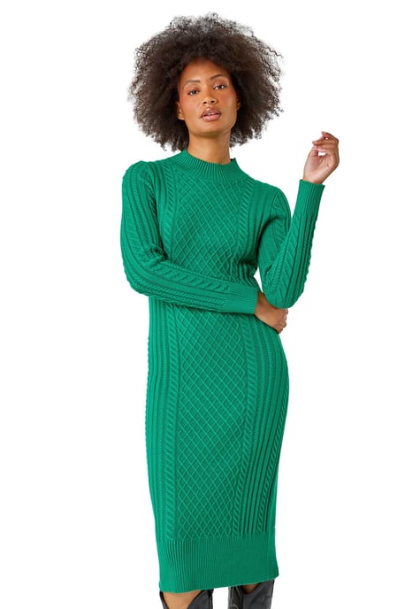 Cable Knit Midi Jumper Dress
