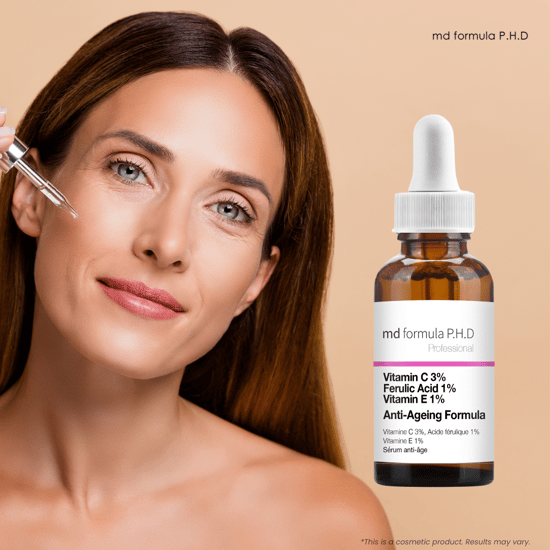 MD Formula P.H.D Anti-Aging Serum 30ml Vitamin C 3%, Ferulic Acid 1%, Vitamin E 1% - Image 5