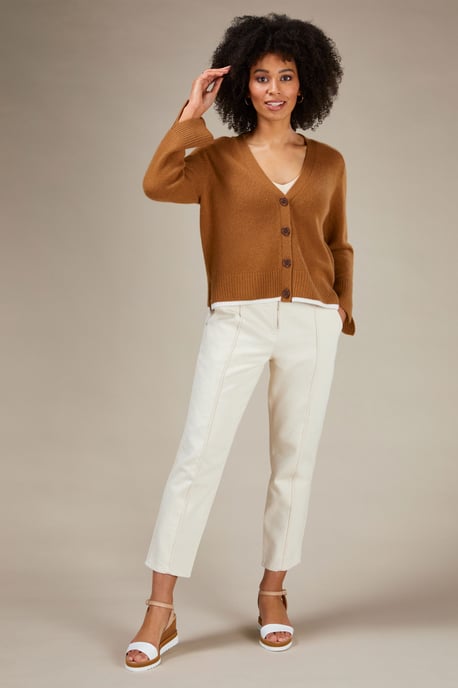 Lofty V Neck Cardigan in Butterscotch