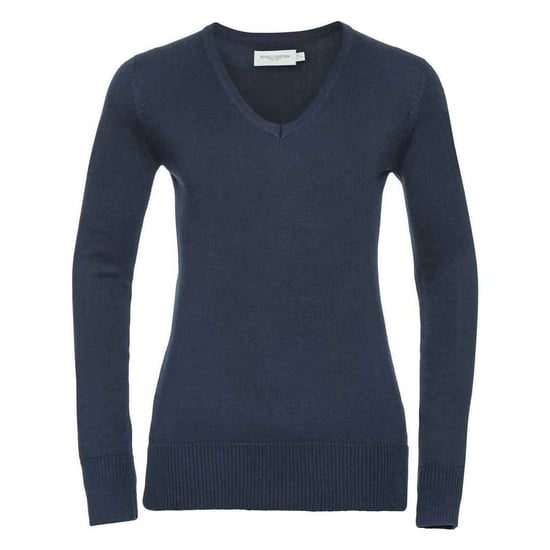 Russell Collection Womens/Ladies Marl V Neck Sweatshirt (French Navy) - Image 1
